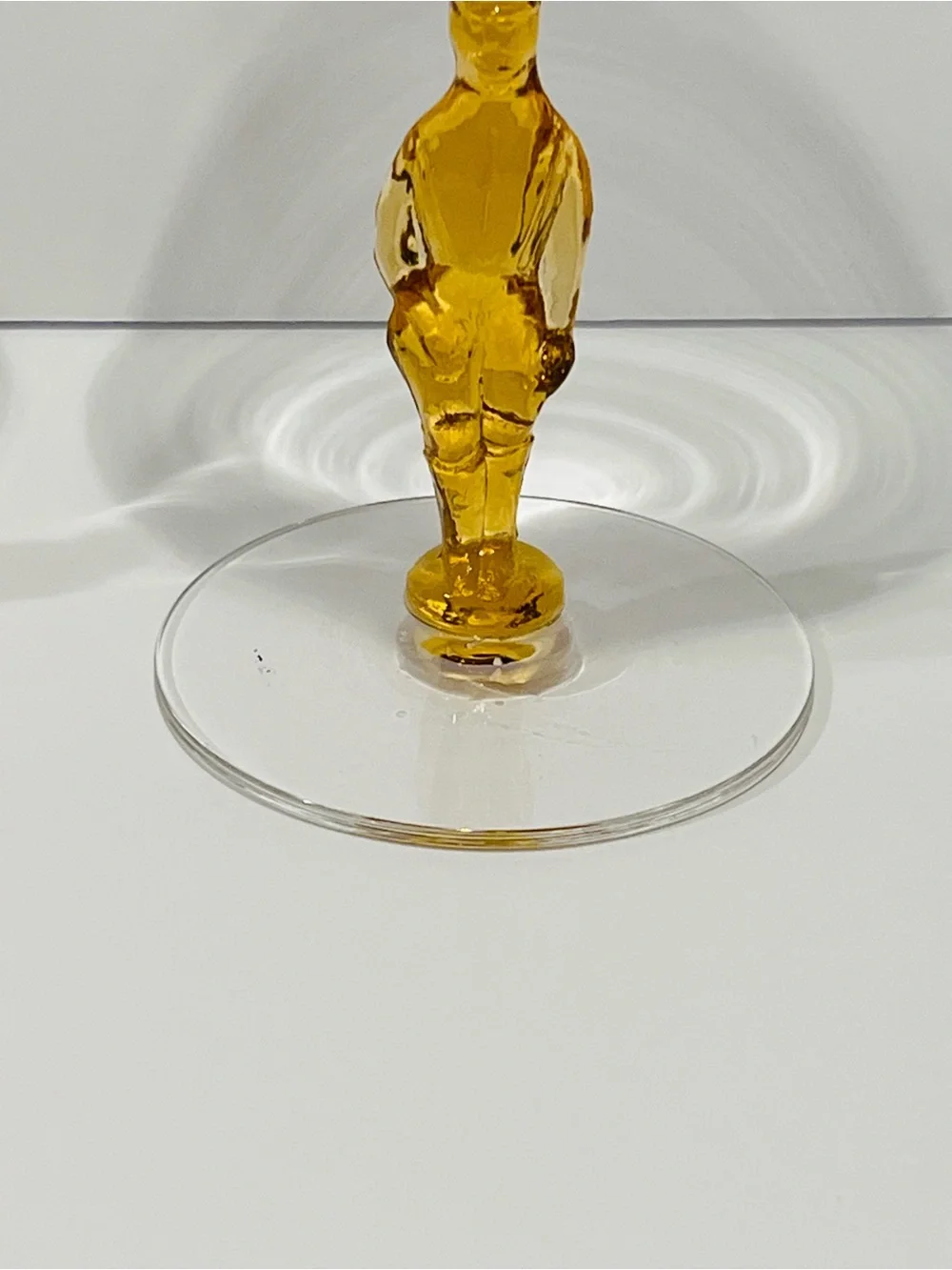 Pair of 1940’s Morgantown Jockey  Amber Cocktail Glasses Set of 2.